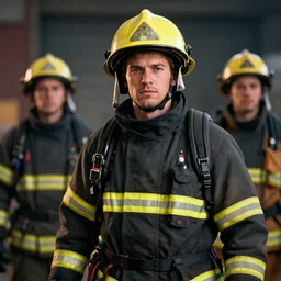portrait of firefighter, 8 k uhd, unreal engine, octane render in the artstyle of finnian macmanus, john park and greg rutkowski