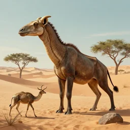 ! dream the future is wild, dougal dixon, speculative evolution, zoological illustrations, desert animals, national geographic, animal photography, in a desert