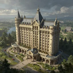 A highly detailed 4K fantasy matte painting of the overlook hotel, zdzislaw beksinski, ArtStation, CGSociety, Unreal Engine