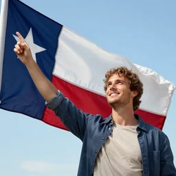 god waving the texas flag