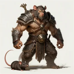 the savage brute human - rat fantasy warrior concept art