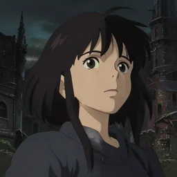 a girl with bangs looking to the sky, cinematic lighting, dramatic atmosphere, studio lighting delicate features finely detailed perfect art, at an ancient city, gapmoe yandere grimdark, trending on pixiv fanbox, painted by greg rutkowski makoto shinkai takashi takeuchi studio ghibli