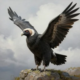 a realistic painting of a condor in a cloudy sky, highly detailed, matte painting, fantasy art, beautiful landscape