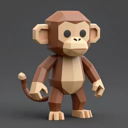low poly monkey 3 d model from blender 3 d