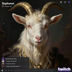 Baphomet, streaming on Twitch, goatman streamer, e-boy Baphomet, live chat