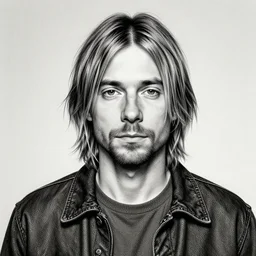 portrait of kurt cobain from nirvana, liminal space, very intricate ultrafine details