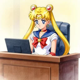 sailor moon in courtroom sketch