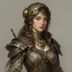 A full portrait of a beautiful post apocalyptic offworld trapper, intricate, elegant, highly detailed, digital painting, artstation, concept art, smooth, sharp focus, illustration, art by Krenz Cushart and Artem Demura and alphonse mucha