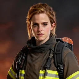 highly detailed portrait of emma watson as a fire - fighter, unreal engine, fantasy art by greg rutkowski