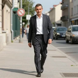mr. bean walks down a street on a sunny day by abram arkhipov