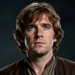 very low angle high quality hyper realistic portrait of young mark hamill portraying young luke skywalker, dark dramatic lighting, portrait realistic and insanely detailed, great composition, 8 k