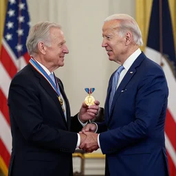 joe biden giving asuka the medal of honor, photograph by, 4 k
