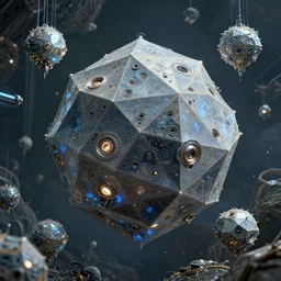a tetraformic gigihedron colony of technobites, surrealist hypertech art, gigapixel finish, interstaller