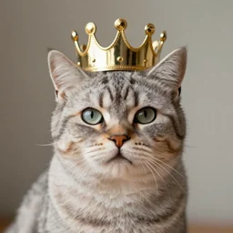 cat with crown realistic 4k