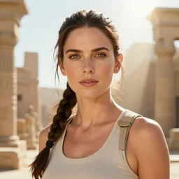 extremely pretty face portrait of a concentrated young Sandra Bullock as Lara Croft stepping out epic ancient ruins, sun beams, epic, intricate, elegant, highly detailed, digital painting, illustration, Boris Villejo, Julie Bell, Rowena Morrill, Patrick Jones, Keith Parkinson, Brom, Donato, Stephen Hickman, Don Maitz, Greg Hildebrandt