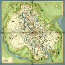 ancient fantasy cartographer map extremely detailed