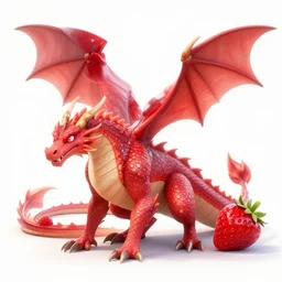 strawberry dragon, fantasy, magic, dnd, ultra detailed, trending on artstation, concept art, octane render, unreal engine,