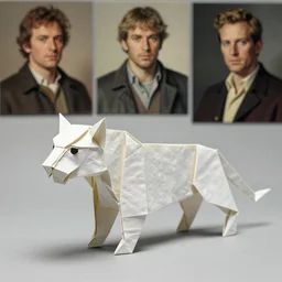 origami tiger by moebius, norman rockwell, frank frazetta, and syd mead
