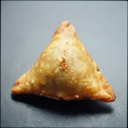 Samosa in the shape of a football, 8k 35mm film look