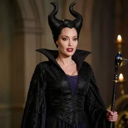 angelina jolie as maleficent, mucha style