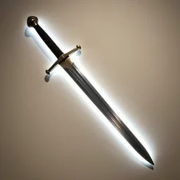an evil sword, on a plain fabric background. diagonal composition ( concept art by enki bilal, museum picture, 4 k ; backlit )