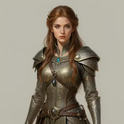 A full portrait of a beautiful post apocalyptic celtic explorer, intricate, elegant, highly detailed, digital painting, artstation, concept art, smooth, sharp focus, illustration, art by Krenz Cushart and Artem Demura and alphonse mucha