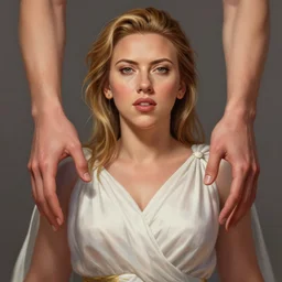 Scarlett Johansson a a Greek Goddess , anatomy, only two hands, highly detailed, digital painting, artstation, concept art, smooth, sharp focus, illustration, Unreal Engine 5, 8K, art by art by artgerm and greg rutkowski and edgar maxence