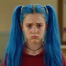sad harold with blue twin tails