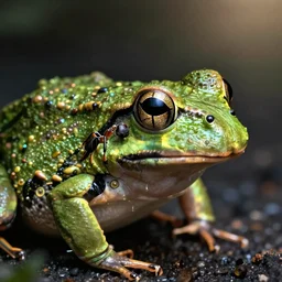 ant's eye view of a frog
