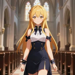 anime girl in a church, magali villeneuve, elegant, attractive 8 k, very high resolution, processing, extremely hyperdetailed