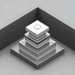 isometric view, bar made of stacked block, contemporary art, simple, silver steel, trending on behance, keyshot 1 1