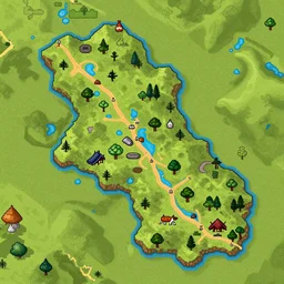 fantasy map of doriathell, artstation, pixel art