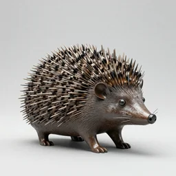 an iron sculpture of a hedgehog