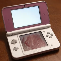 nintendo 3 ds with the texture of human flesh, digital photography,