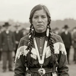 photo of elizabeth warren as an american indian squaw from 1 8 5 0's,