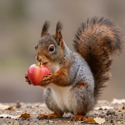 ad for fur! dream a squirrel storing an apple for christmas,