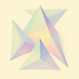 triangles. retro art by jean giraud. fractal. pastel colors