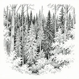 handmade stunning landscape of a big and beautiful forest, line art, artistic pen, watercolor by kilian eng and by jake parker, winning - award masterpiece, fantastic, octane render, 8 k hd resolution, high quality image