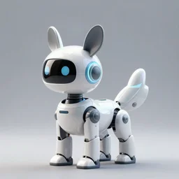 product photo of a futuristic stylized pet robot, kindchenschema, large ears, large tail, by artgerm and greg rutkowski and marc newson and zaha hadid, behance lemanoosh, alphonse mucha, otter slow loris mix, side view, volumetric light, detailed, octane render, midsommar - t