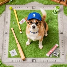 go to jail, dog, baseball bat