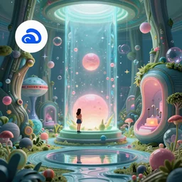 whimsical, hyperrealistic surrealism, award winning masterpiece with incredible details, Greg Hildebrandt, a surreal vaporwave liminal space, highly detailed, trending on ArtStation