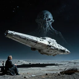 r 2 d 2 as an eldritch horror in a star destroyer, film still from the movie directed by denis villeneuve with art direction by salvador dali, wide lens