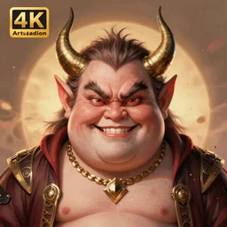 The fat demon portrait art by Donato Giancola and Bayard Wu, digital art, trending on artstation, 4k