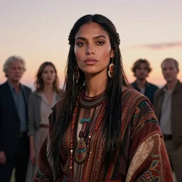 photographic portrait of a stunningly beautiful renaissance tribal female in soft dreamy light at sunset, contemporary fashion shoot, by edward robert hughes, annie leibovitz and steve mccurry, david lazar, jimmy nelsson, breathtaking, 8 k resolution, extremely detailed, beautiful, establishing shot, artistic, hyperrealistic, beautiful face, octane render
