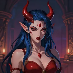 self portrait of an ascended demon, colorful, sultry, artstation