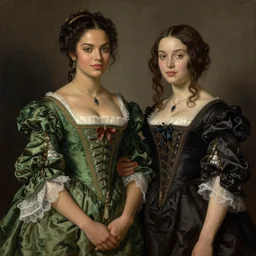 a beautiful woman with victorian dress, adriana lima, misa amane. by rembrandt 1 6 6 7, illustration, by konstantin razumov