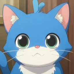 anime visual of a cute cat, with big eyes!!!!, high quality detailed anime, cel shaded, digital art by last exile murata range blue submarine no 6, hd, ambient light