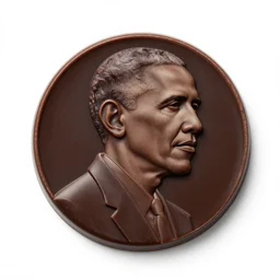 dark chocolate emboss relief of barak obama, 3 5 mm product photo