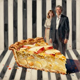 vertical pinstripes, ryoji ikeda, covered in splashes of paint, vincent di fate, sandra chevrier, a thick slice of apple pie, chesley bonestell, vincent di fate
