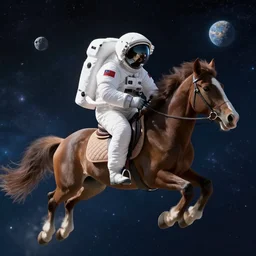 astronaut riding a horse in space 4k